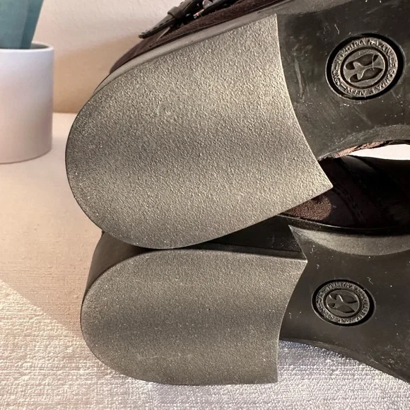 New AQUATALIA Brown Suede Trim Embellished Knee Height Riding Boots Women’s 11 - Picture 14 of 15